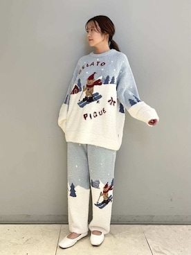 「アイテム（ルームウェア/パジャマ）」を使った、gelato piqueさん（レディース・157cm）の秋コーディネート