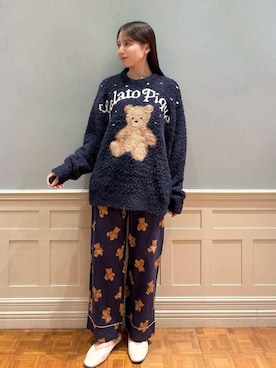「アイテム（ルームウェア）」を使った、gelato piqueさん（レディース・161cm）の冬コーディネート