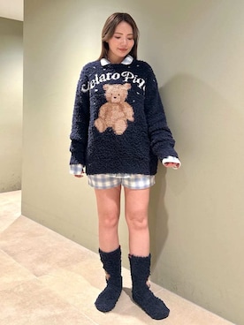 「アイテム（ルームウェア）」を使った、gelato piqueさん（レディース・157cm）の秋コーディネート