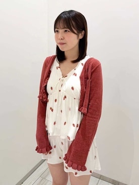 「アイテム（ルームウェア、レッド系）」を使った、gelato piqueさん（レディース・165cm）の夏コーディネート