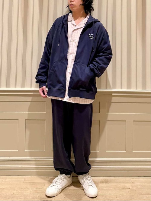 Gelato Pique ネイビー ルームウェア HOMME】裏毛ハートロゴ刺繍パーカ（ルームウェア/パジャマ）｜gelato