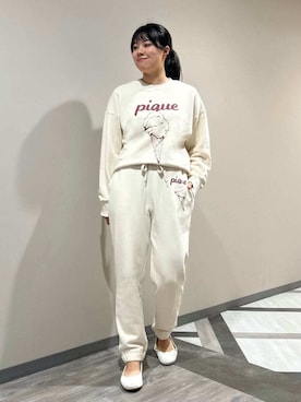 「アイテム（ルームウェア）」を使った、gelato piqueさん（レディース・165cm）の秋コーディネート
