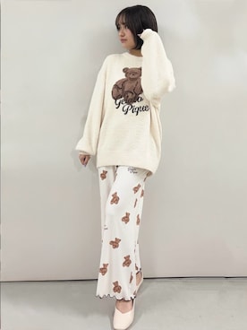 「アイテム（ルームウェア）」を使った、gelato piqueさん（レディース・157cm）の秋コーディネート