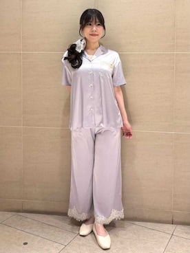 「アイテム（ルームウェア/パジャマ、パープル系）」を使った、gelato piqueさん（レディース・160cm）の夏コーディネート