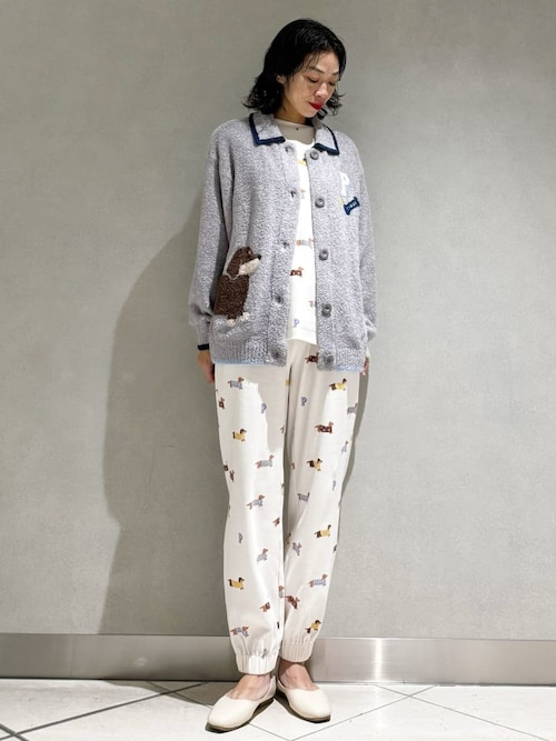 セール】ダックスフンド柄ロンT（ルームウェア/パジャマ）｜gelato