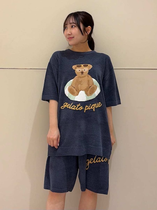 ONLINE限定】【HOMME】 サマーベアジャガードプルオーバー&ロゴ