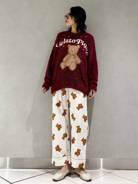 「アイテム（ルームウェア）」を使った、gelato piqueさん（レディース・168cm）の秋コーディネート