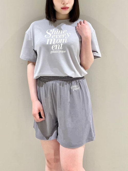 セール】【接触冷感】ロゴTシャツ&リブショートパンツセット