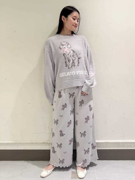 「アイテム（ルームウェア/パジャマ）」を使った、gelato piqueさん（レディース・160cm）の冬コーディネート