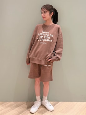 「アイテム（ルームウェア/パジャマ、ブラウン系）」を使った、gelato piqueさん（レディース・156cm）の秋コーディネート