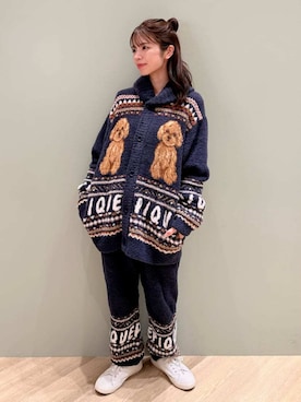 「gelato pique（ジェラートピケ）の【HOMME】 パウダーノルディックロングパンツ（ルームウェア/パジャマ）」を使った、gelato piqueさん（レディース・156cm）の秋コーディネート