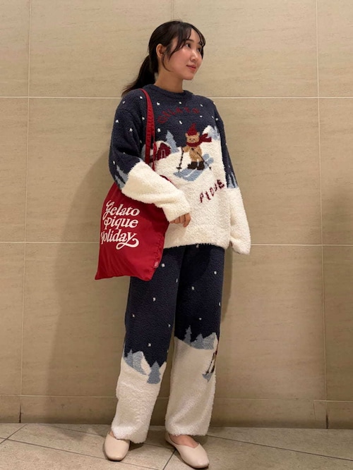 セール】【HOLIDAY】スキーベアジャガードロングパンツ（ルームウェア