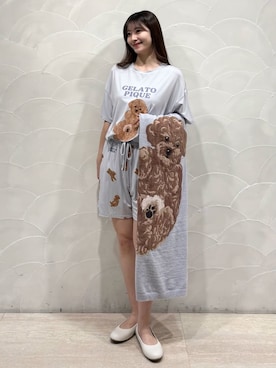 「アイテム（ブランケット）」を使った、gelato piqueさん（レディース・154cm）の春コーディネート