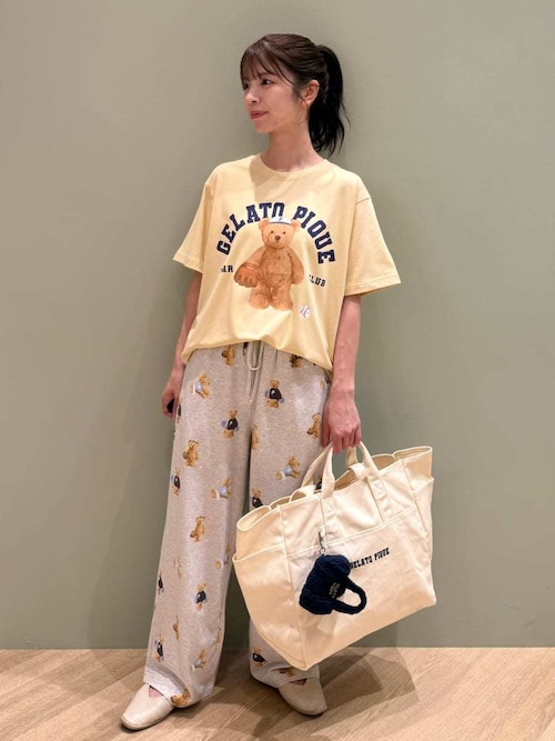 ONLINE限定】スポーティーベアワンポイントTシャツ＆総柄ロングパンツ