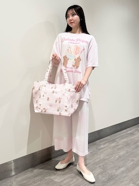 「アイテム（マタニティウェア/グッズ、ピンク系）」を使った、gelato piqueさん（レディース・158cm）の春コーディネート