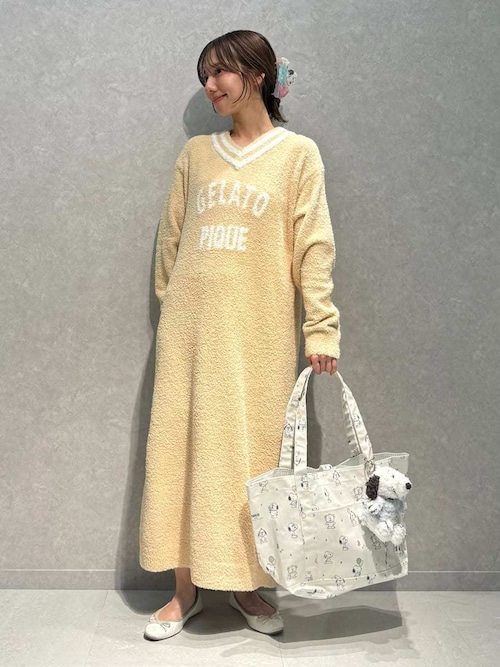 ジェラートピケルームウェアワンピース、ジャケット新品タグ付き肌触りとても良い♪ べビモコプレッピーワンピース（ルームウェア/パジャマ）｜gelato