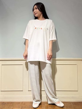 「アイテム（ルームウェア、グリーン系）」を使った、gelato piqueさん（レディース・158cm）の夏コーディネート