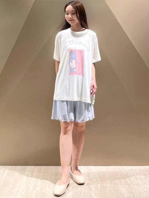 ドラえもん】【レディース】ワンポイントTシャツ（ルームウェア