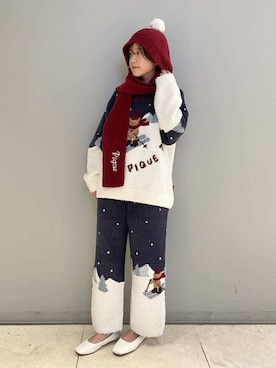 「アイテム（ルームウェア）」を使った、gelato piqueさん（レディース・157cm）の秋コーディネート