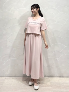 「アイテム（マタニティウェア/グッズ、ピンク系）」を使った、gelato piqueさん（レディース・154cm）の夏コーディネート