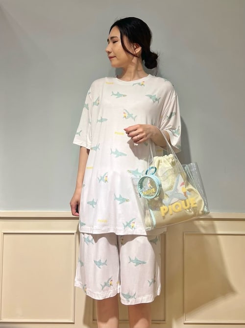 セール】【HOMME】【接触冷感】SHARK柄Tシャツ（ルームウェア