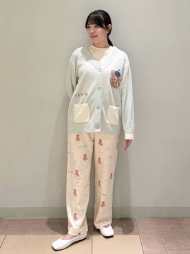 「アイテム（ルームウェア、グリーン系）」を使った、gelato piqueさん（レディース・158cm）の夏コーディネート