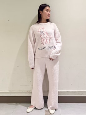 「アイテム（ルームウェア）」を使った、gelato piqueさん（レディース・160cm）の冬コーディネート