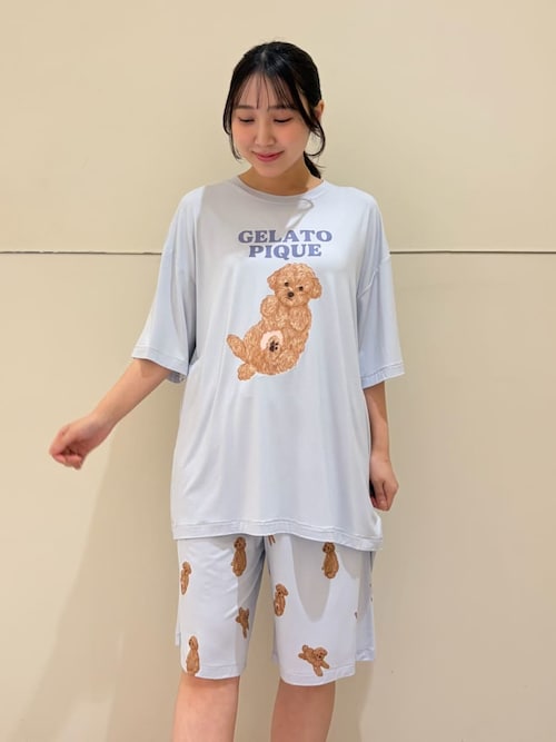 HOMME】ドッグワンポイントTシャツ（ルームウェア/パジャマ）｜gelato