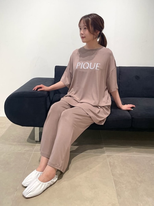 ジェラートピケ gelato pique カラーレーヨン　ロゴロングパンツ　冷感 PIQ0125F0110_zo_a109.jpg