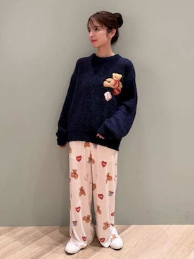 「アイテム（ルームウェア/パジャマ）」を使った、gelato piqueさん（レディース・156cm）の秋コーディネート