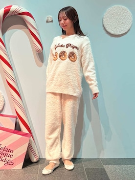 「アイテム（ルームウェア）」を使った、gelato piqueさん（レディース・156cm）の冬コーディネート