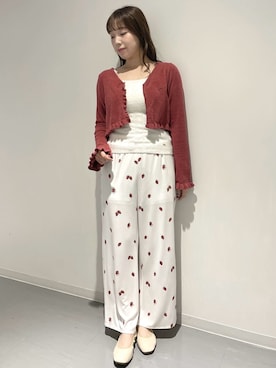 「アイテム（ルームウェア、レッド系）」を使った、gelato piqueさん（レディース・164cm）の夏コーディネート
