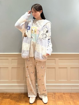 「アイテム（ルームウェア）」を使った、gelato piqueさん（レディース・161cm）の秋コーディネート