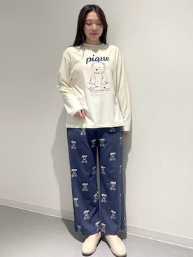 「アイテム（ルームウェア/パジャマ）」を使った、gelato piqueさん（レディース・162cm）の秋コーディネート