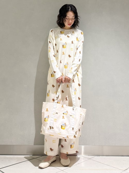 セール】はちみつベア柄ワンピース（ルームウェア/パジャマ）｜gelato