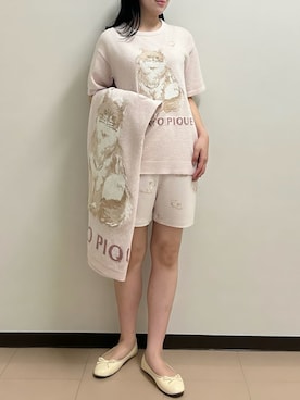 「アイテム（ブランケット）」を使った、gelato piqueさん（レディース・163cm）の夏コーディネート