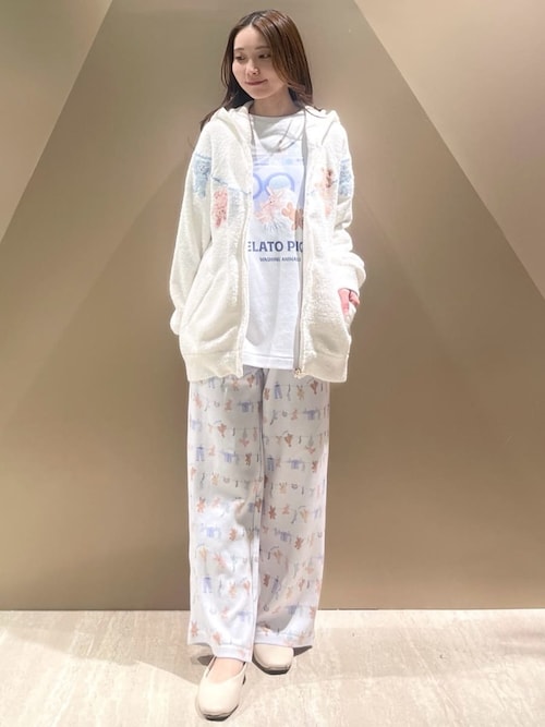 ジェラートピケ　ぬいぐるみ柄ワンピース　ロングパンツ（OWHT-F）ルームウェア ふのコーディネート詳細 | gelatopique（ジェラートピケ