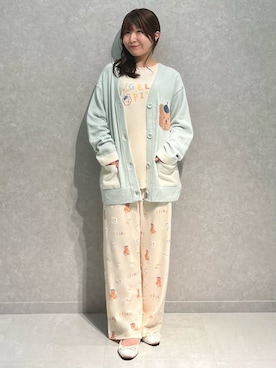 「アイテム（ルームウェア、グリーン系）」を使った、gelato piqueさん（レディース・152cm）の夏コーディネート