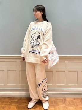 「アイテム（ルームウェア）」を使った、gelato piqueさん（レディース・161cm）の秋コーディネート