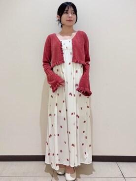 「アイテム（ルームウェア、レッド系）」を使った、gelato piqueさん（レディース・155cm）の夏コーディネート