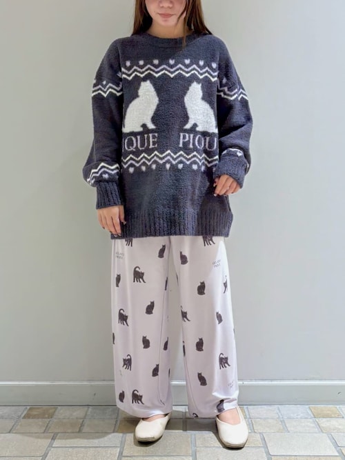 CAT総柄ロングパンツ（ルームウェア/パジャマ）｜gelato pique