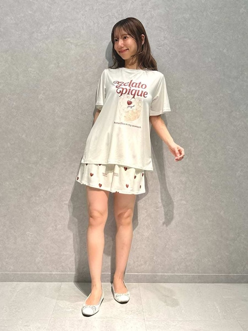 接触冷感】ハート柄ショートパンツ（ルームウェア/パジャマ）｜gelato