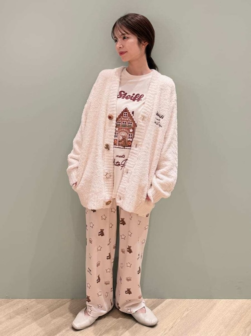 Steiff】【UNISEX】パウダージャガードカーディガン（ルームウェア