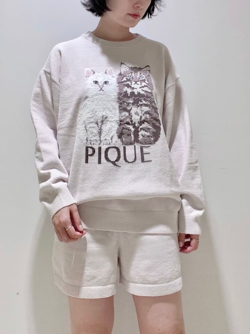 gelato pique CAT モコモコプルオーバー上下セット【新品タグ付き】 ツインズキャットジャガードプルオーバー（ルームウェア/パジャマ