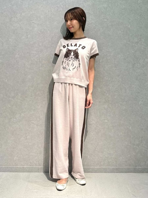 セール】エアリーモコラインロングパンツ（ルームウェア/パジャマ