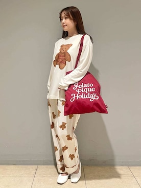 「アイテム（ルームウェア/パジャマ）」を使った、gelato piqueさん（レディース・157cm）の秋コーディネート
