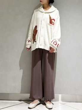 「アイテム（ルームウェア/パジャマ、ブラウン系）」を使った、gelato piqueさん（レディース・168cm）の秋コーディネート