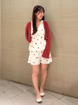 「アイテム（その他ルームウェア、レッド系）」を使った、gelato piqueさん（レディース・156cm）の夏コーディネート