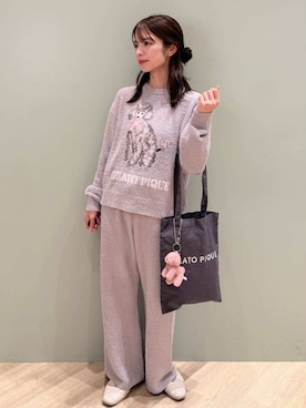 「アイテム（ルームウェア）」を使った、gelato piqueさん（レディース・156cm）の冬コーディネート