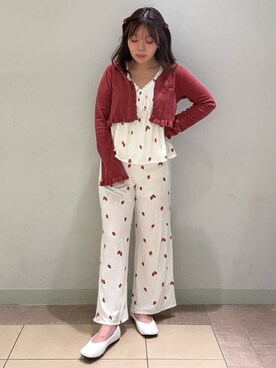 「アイテム（その他ルームウェア、レッド系）」を使った、gelato piqueさん（レディース・158cm）の夏コーディネート